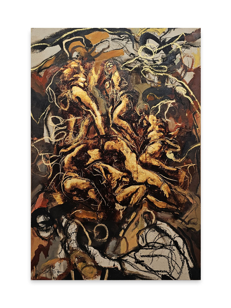 Roberto Altmann, Eroi tecnica mista su tavola cm. 114x77