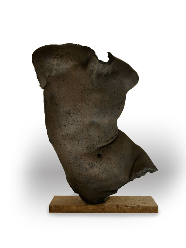 Filippo Galgani G2.2402 Antinoo, Patinated geomalta and travertine cm. 70x48x36