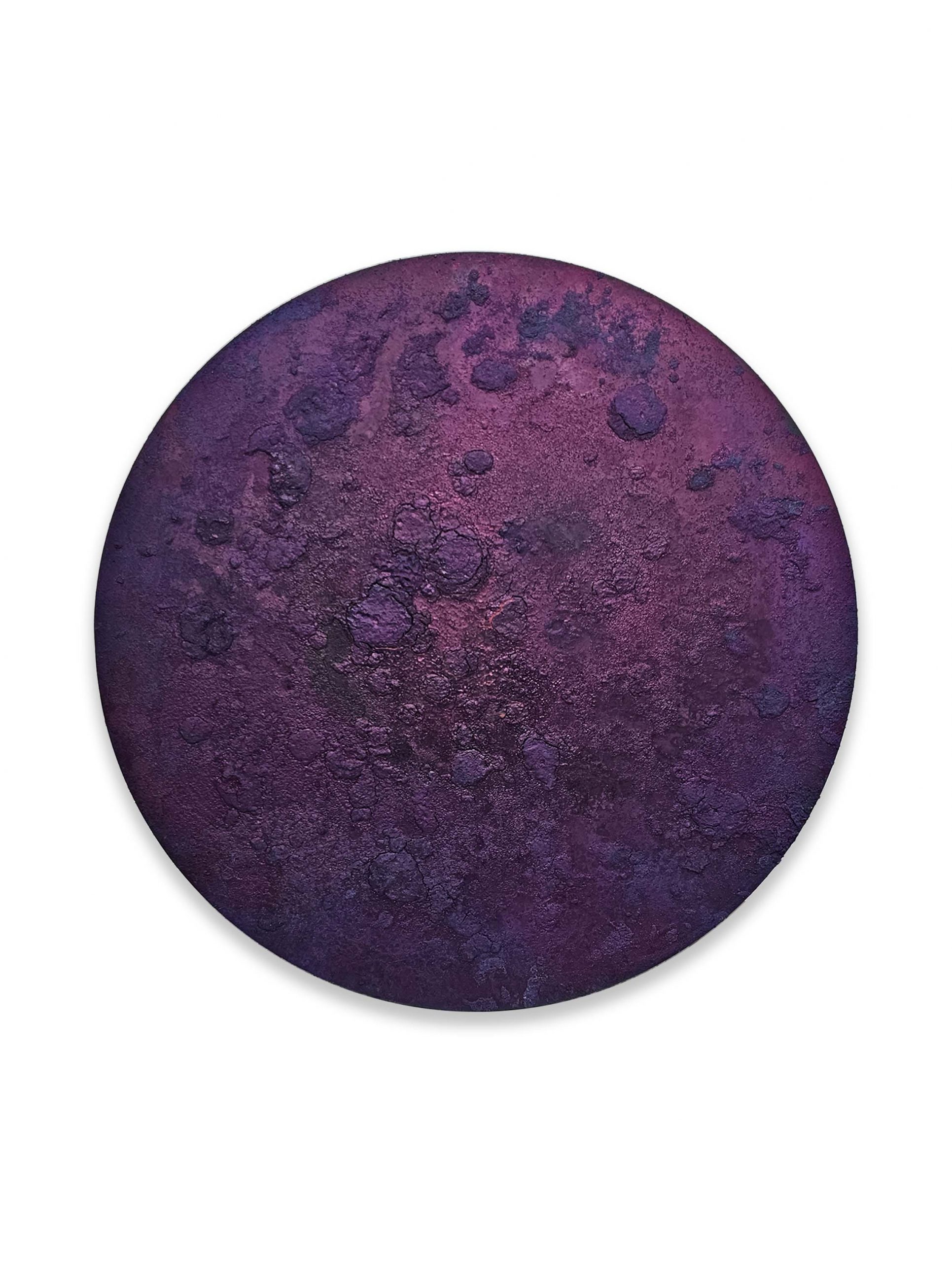 Eltjon Valle, Missing Earth , tecnica mista su tela diam. cm. 120